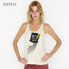 Fashion Girl Print Baumwolle aus Tür Tank Top